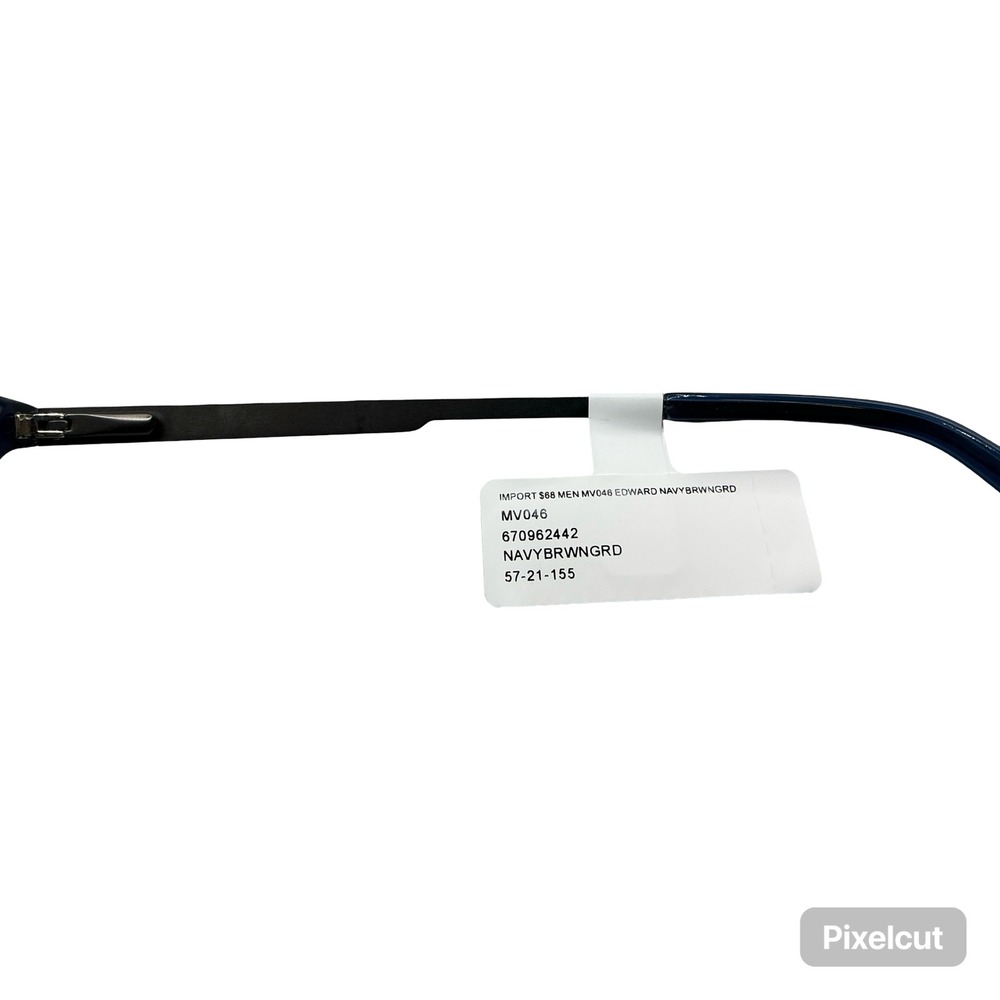 Edward Navy Brown Gradient Rectangular Eyeglasses MV046 Mens 57-21-155 New - Picture 4 of 4